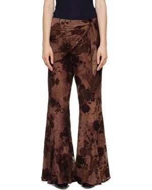Anna Sui Dahlia Tulle Lounge Pants - Brown