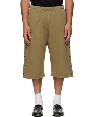 Les Tien Short Kaki À Boutons-Pression - Vert
