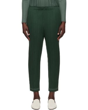 Pleats Please Issey Miyake Ramie Trousers - Green