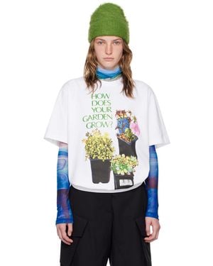 JW Anderson ホワイト Flower Pot Tシャツ