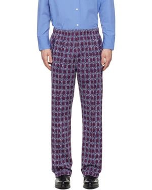 Needles Burgundy Flower Track Pants - Blue