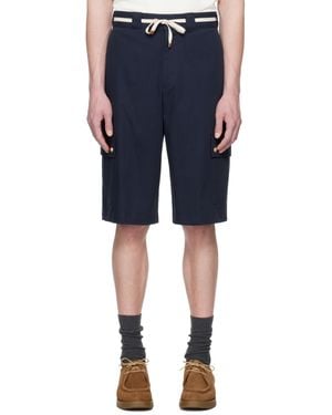 Drole de Monsieur ネイビー 'Le Short Workwear Chevron' ショートパンツ - ブルー