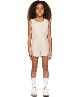 Chloé キッズ｜オフホワイト カットアウト ロンパース - ブラック