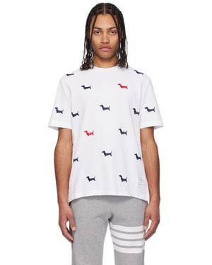 Thom Browne ホワイト Classic Hector ピケ 半袖Tシャツ