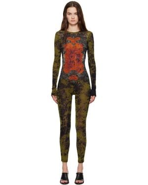 Jean Paul Gaultier Khaki & 'The Médaillon' Jumpsuit - Black