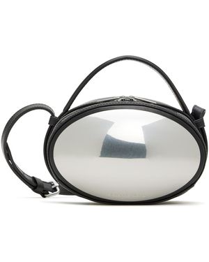 Alexander Wang Black Dome Small Crackle Leather Crossbody Bag