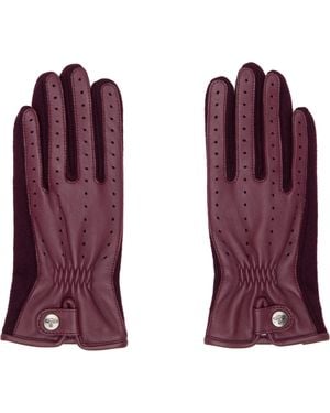 Vivienne Westwood Gants Bourgogne En Cuir Et En Laine - Violet