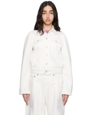 ALAINPAUL Molded Shoulder Denim Jacket - White