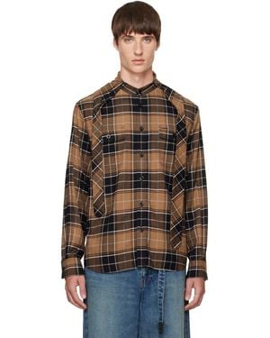 Sacai Plaid Flannel Shirt - Brown