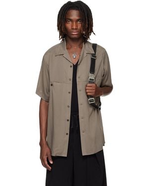 Yohji Yamamoto Taupe Panel B Shirt - Black