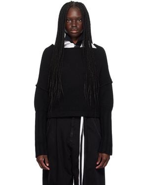 Yohji Yamamoto R-cap Sleeve セーター - ブラック