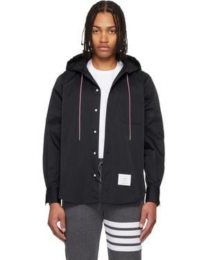 Thom Browne Hooded Nylon Armband Shirt - Black
