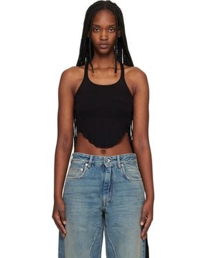 Rick Owens Temple Basic Cropped Tank Top - Black