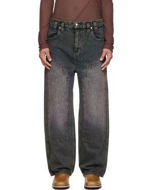 Eckhaus Latta Double Knee Baggy Jeans - Black