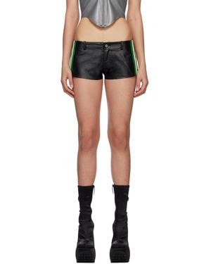 Miaou Black Devon Faux-leather Shorts