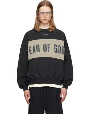 Fear Of God Cropped Relaxed Panelled Sweatshirt - Black