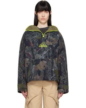 adidas Originals カーキ Camo Q1 ジャケット - ブラック