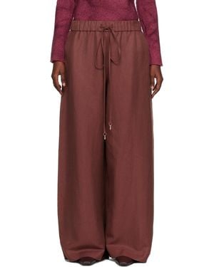Gabriela Hearst Burgundy Gelos Wide-Leg Trousers - Red