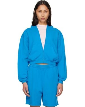 Skims French Terry Zip Up Hoodie - Blue