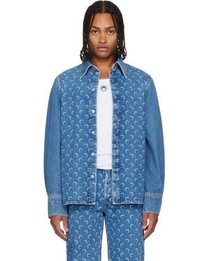Marine Serre Moon Laser Denim Shirt - Blue