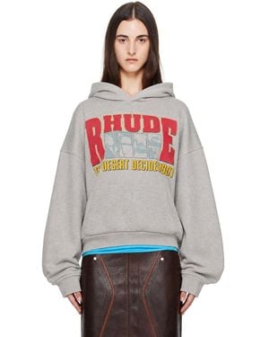 Rhude Pull À Capuche 'The Desert Decides' Gris
