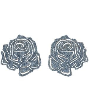 Y. Project Blue Maxi Rose Stud Earrings
