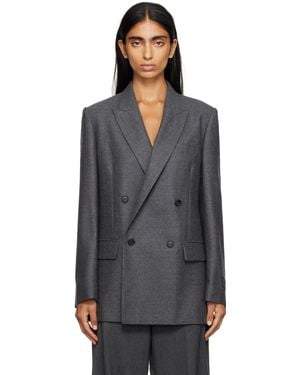 MM6 by Maison Martin Margiela グレー ウール テーラードジャケット - ブラック