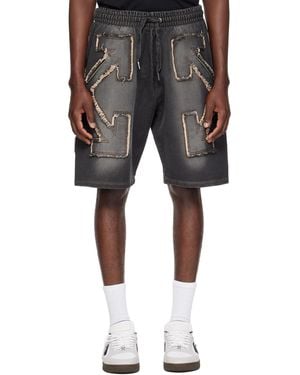 Off-White c/o Virgil Abloh Distressed Arrow Skate Sweat Shorts - Grey