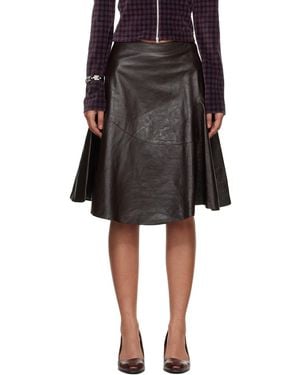 Our Legacy Waltz Leather Midi Skirt - Black
