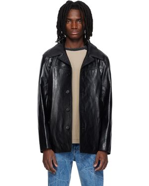 MMIC Boulevard Leather Coat - Black