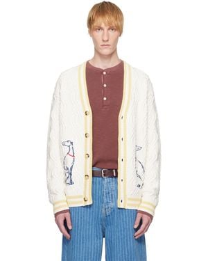 Drole de Monsieur オフホワイト 'Le Cardigan Médicis' カーディガン - ブルー