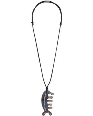 Lemaire Agate Gua Sha Begula Necklace - Black