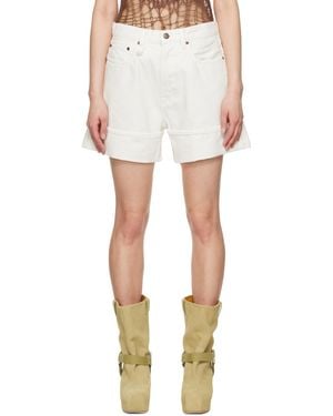 R13 Off- Nina Denim Shorts - White