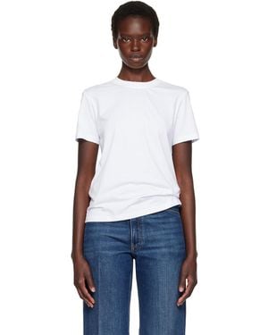 Lanvin T-Shirt Blanc En Coton À Boucle