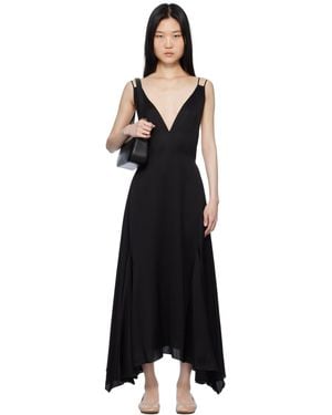 Lanvin Silk Bowling Midi Dress - Black