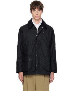Barbour Blouson Ashby Noir En Coton Ciré