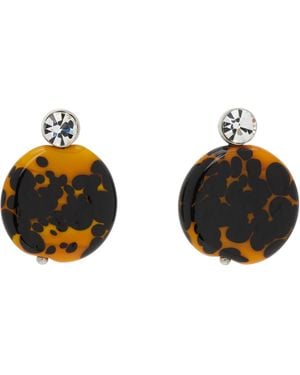 Dries Van Noten Handmade Painted Earrings - Blue