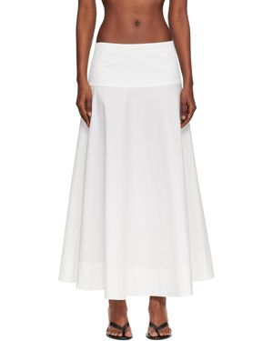 St. Agni Cotton Circle Hem Maxi Skirt - White