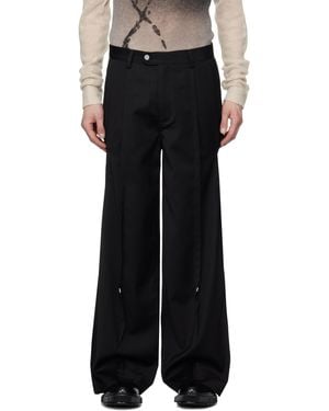 C2H4 Tortuosity Shaped Wide-Leg Trousers - Black