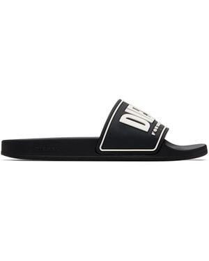 DIESEL 3d Logo Sa-mayemi-pool Slides - Black