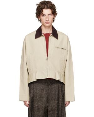 JW Anderson Curved Hem Jacket - Natural