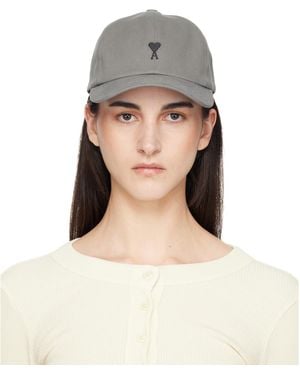 Ami Paris Cotton Ami De Coeur Embroidery Cap - Natural