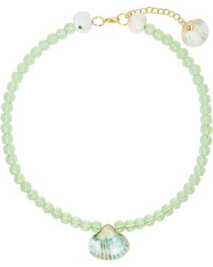 Levens Jewels グリーン Seashell ネックレス - メタリック