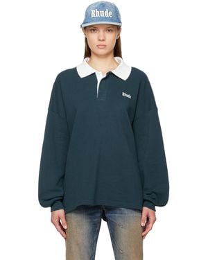 Rhude Ls Pique Polo - Black
