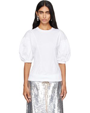 Simone Rocha Puff Sleeve Sculpted Contrast T-Shirt - White