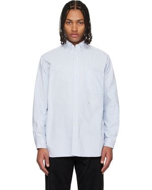 Nanamica Button Down Stripe Wind Shirt - White