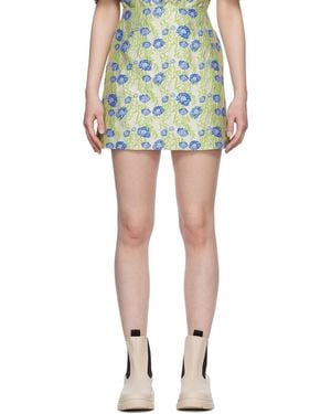 Ganni Gray 3d Miniskirt - Multicolor