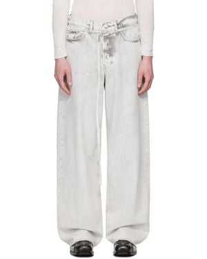 032c Down To Earth Wide Leg Jeans - White