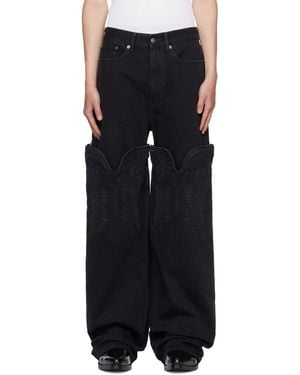 Y. Project Classic Maxi Cowboy Cuff Jeans - Black