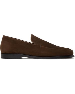 【関税込み】KHAITE ブラック The Alessio ローファー Khaite - Alessio Black Crinkle Leather Loafer | Mitchell Stores